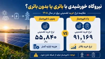 نیروگاه خورشیدی با باتری بهتر است یا بدون باتری