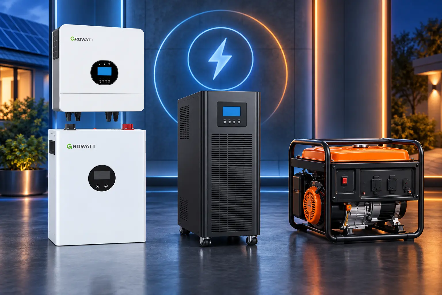 مقایسه سانورتر و UPS و موتور برق برای تأمین برق اضطراری