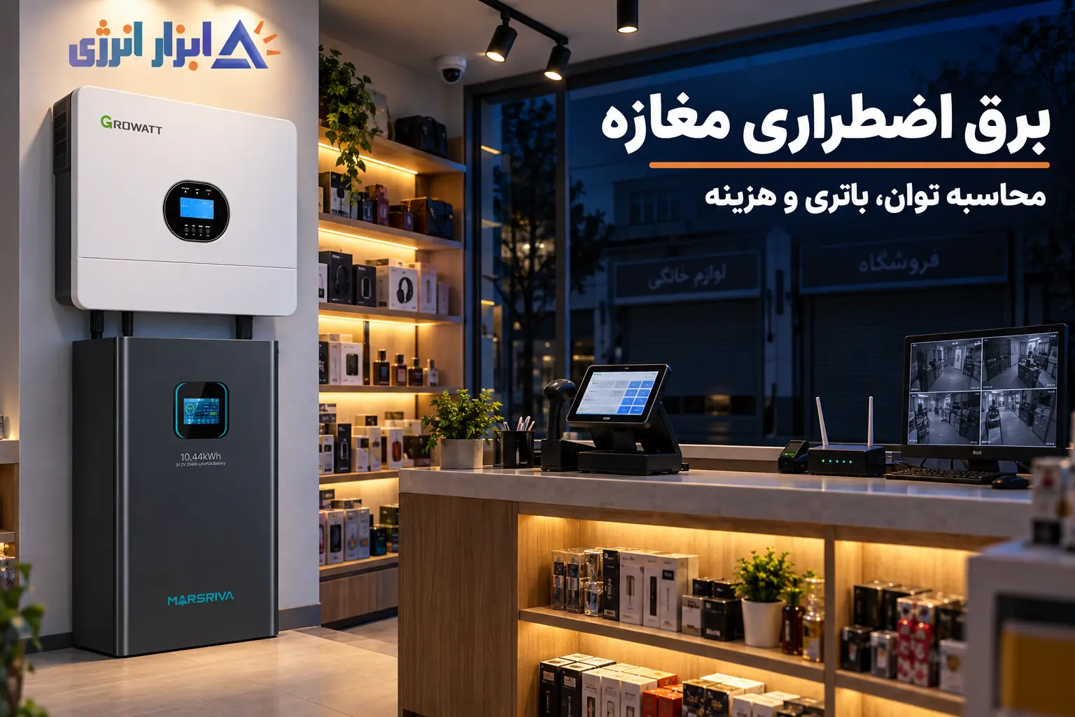 محاسبه توان و ظرفیت باتری برای انتخاب برق اضطراری مغازه