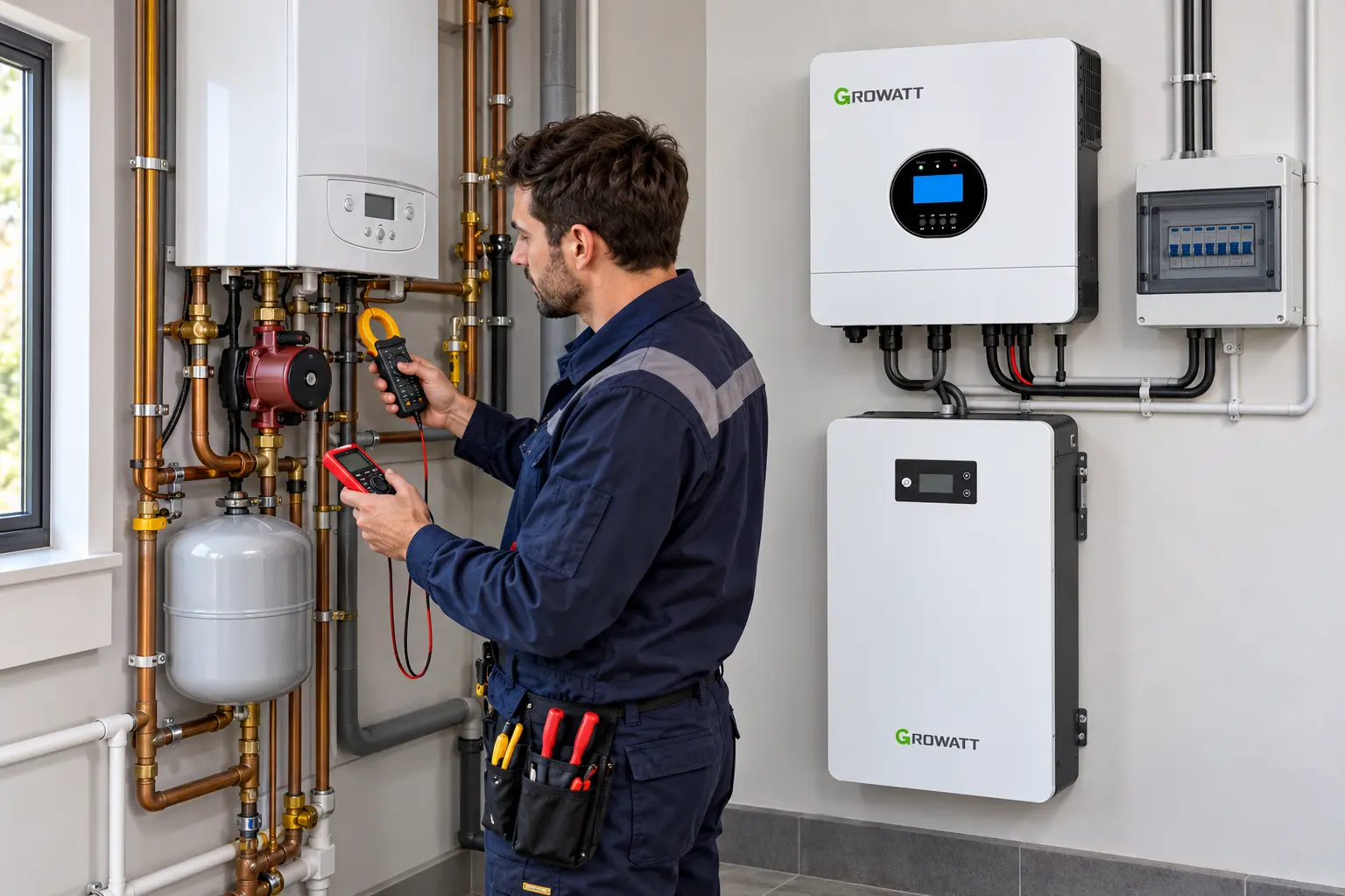 سیستم ماژولار Growatt برای برق اضطراری موتورخانه و پمپ‌های گرمایش ساختمان